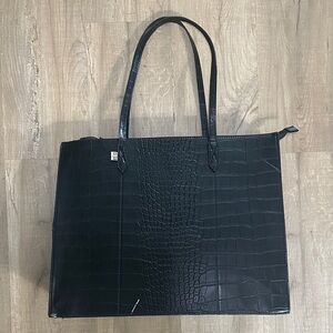 BEIS Black Croc Work Tote